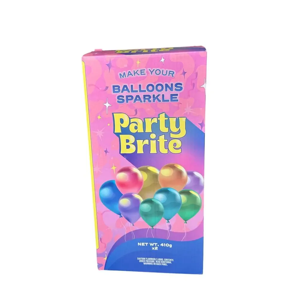 Party Brite Balloon Shine Kit Lot of 2 Boxes 4 Cans New